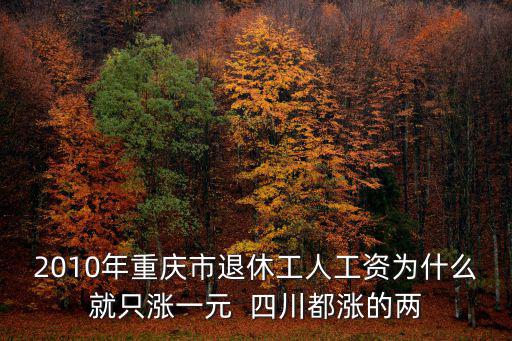2010年重慶市退休工人工資為什么就只漲一元  四川都漲的兩