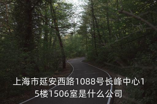 上海市延安西路1088號長峰中心15樓1506室是什么公司