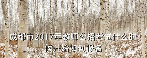 成都市2017年教師公招考試什么時候開始如何報名