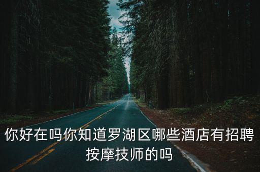 你好在嗎你知道羅湖區哪些酒店有招聘按摩技師的嗎