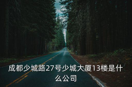 成都少城路27號少城大廈13樓是什么公司