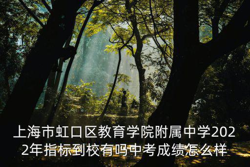上海市虹口區教育學院附屬中學2022年指標到校有嗎中考成績怎么樣