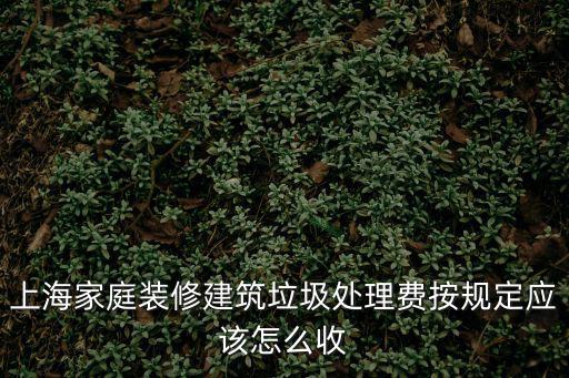 上海家庭裝修建筑垃圾處理費按規定應該怎么收