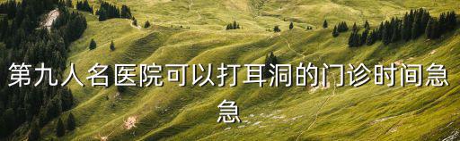 第九人名醫院可以打耳洞的門診時間急急