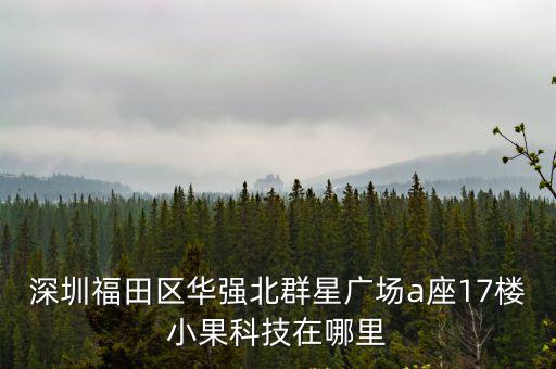 深圳市福田區華強北東方時代a座，深圳福田區華強北群星廣場a座17樓小果科技在哪里