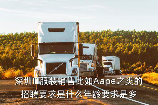 深圳IT服裝銷售比如Aape之類的招聘要求是什么年齡要求是多