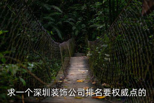 求一個深圳裝飾公司排名要權威點的