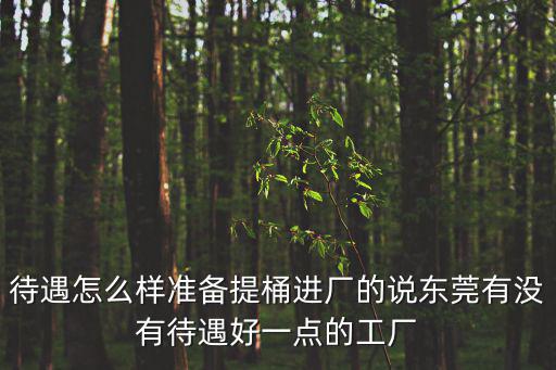 待遇怎么樣準備提桶進廠的說東莞有沒有待遇好一點的工廠