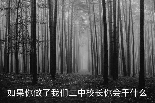 如果你做了我們二中校長你會干什么