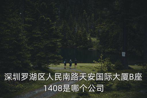 深圳羅湖區(qū)人民南路天安國際大廈B座1408是哪個公司