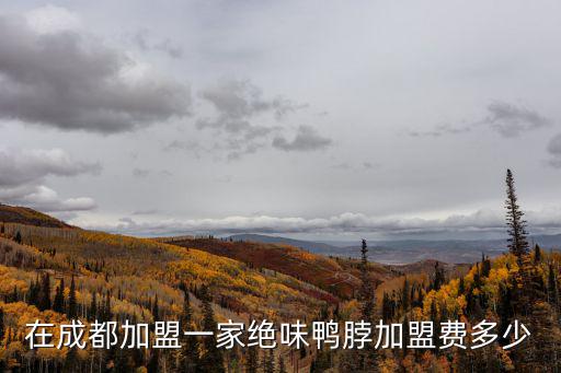 在成都加盟一家絕味鴨脖加盟費多少