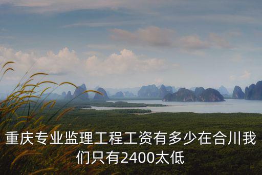 重慶專業(yè)監(jiān)理工程工資有多少在合川我們只有2400太低
