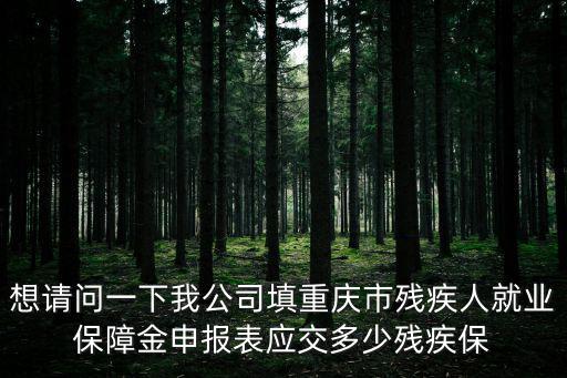 想請問一下我公司填重慶市殘疾人就業保障金申報表應交多少殘疾保