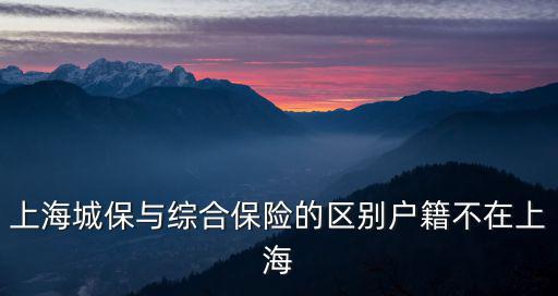 上海城保與綜合保險(xiǎn)的區(qū)別戶籍不在上海