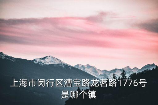 上海市閔行區漕寶路龍茗路1776號是哪個鎮