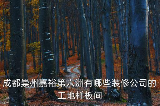 成都崇州嘉裕第六洲有哪些裝修公司的工地樣板間