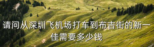 請(qǐng)問(wèn)從深圳飛機(jī)場(chǎng)打車到布吉街的新一佳需要多少錢(qián)