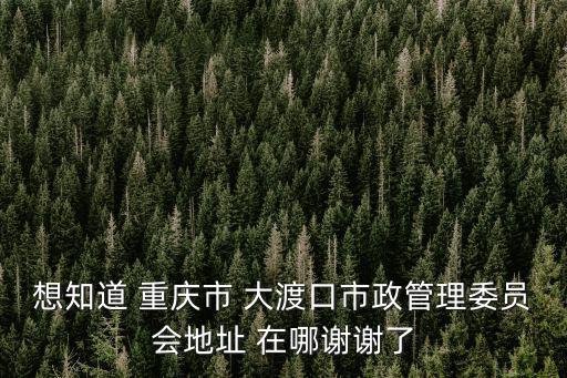 想知道 重慶市 大渡口市政管理委員會地址 在哪謝謝了