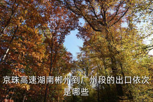 京珠高速湖南郴州到廣州段的出口依次是哪些