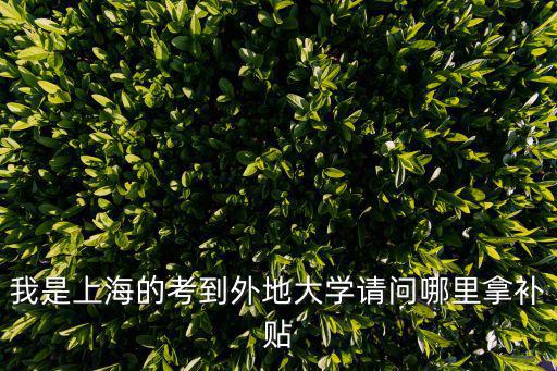 我是上海的考到外地大學請問哪里拿補貼