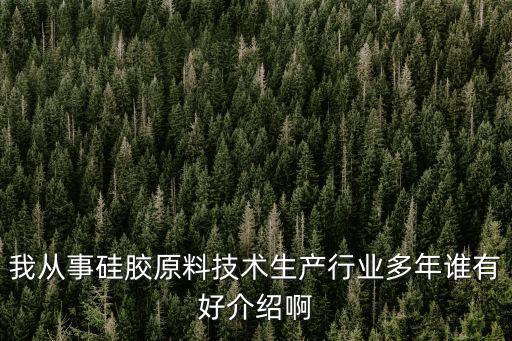 我從事硅膠原料技術生產行業多年誰有好介紹啊