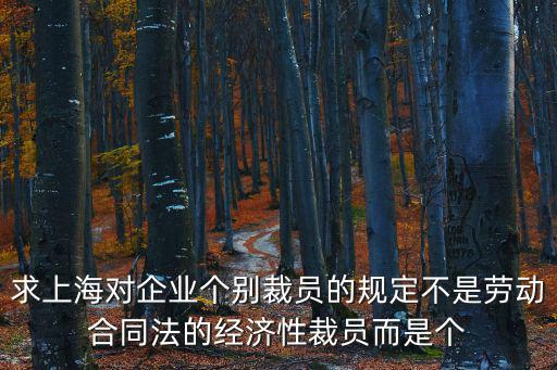 求上海對(duì)企業(yè)個(gè)別裁員的規(guī)定不是勞動(dòng)合同法的經(jīng)濟(jì)性裁員而是個(gè)