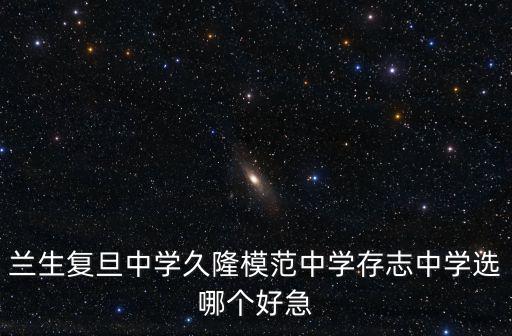 蘭生復旦中學久隆模范中學存志中學選哪個好急
