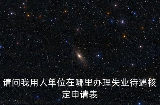 請(qǐng)問(wèn)我用人單位在哪里辦理失業(yè)待遇核定申請(qǐng)表