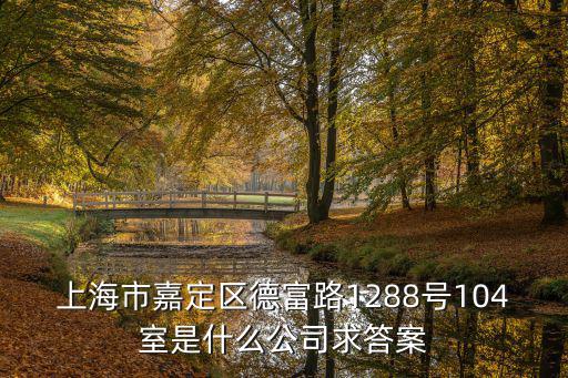 上海市嘉定區(qū)德富路1288號(hào)104室是什么公司求答案