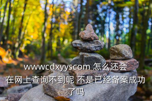 wwwcdxyyscom 怎么還會(huì)在網(wǎng)上查詢(xún)不到呢 不是已經(jīng)備案成功了嗎