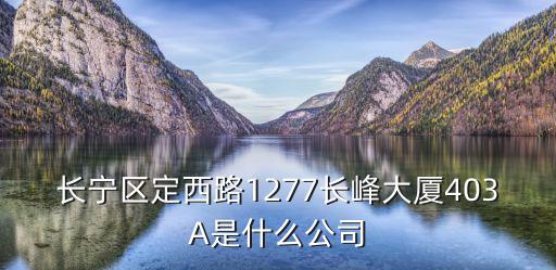 長寧區定西路1277長峰大廈403A是什么公司