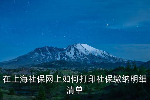 在上海社保網(wǎng)上如何打印社保繳納明細(xì)清單