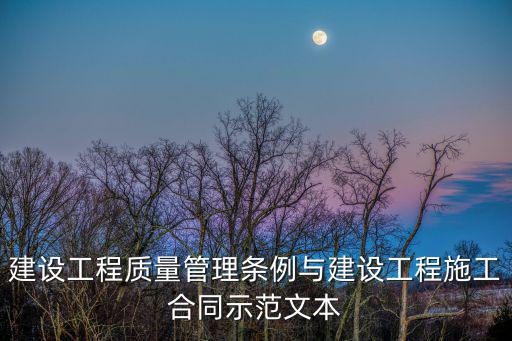 建設(shè)工程質(zhì)量管理?xiàng)l例與建設(shè)工程施工合同示范文本