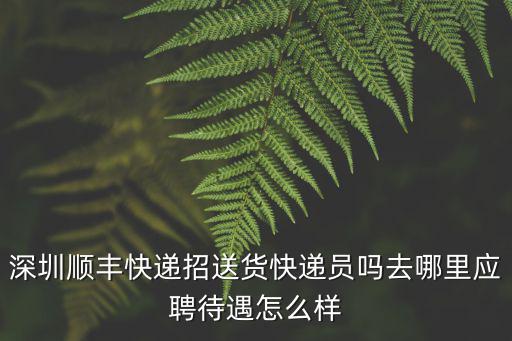 深圳順豐快遞招送貨快遞員嗎去哪里應聘待遇怎么樣