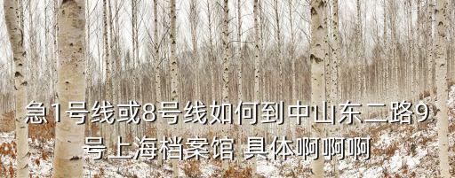 急1號線或8號線如何到中山東二路9號上海檔案館 具體啊啊啊