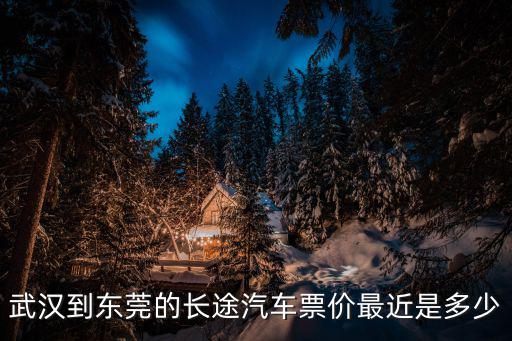 武漢到東莞的長途汽車票價最近是多少
