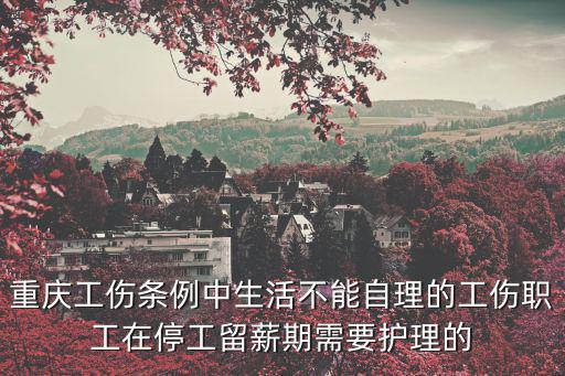 重慶工傷條例中生活不能自理的工傷職工在停工留薪期需要護理的