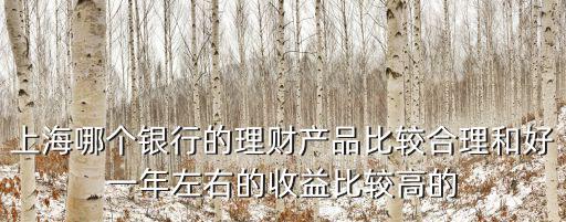上海哪個銀行的理財產品比較合理和好一年左右的收益比較高的
