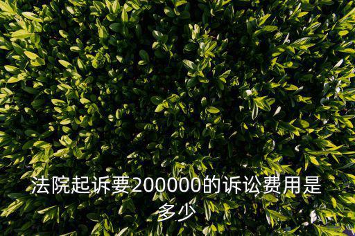 法院起訴要200000的訴訟費(fèi)用是多少