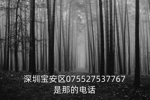 深圳寶安區075527537767是那的電話