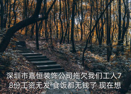 深圳市嘉恒裝飾公司拖欠我們工人7 8份工資無發 食飯都無錢了 現在想
