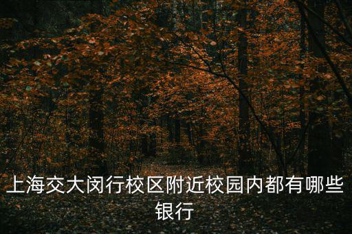 上海交大閔行校區附近校園內都有哪些銀行