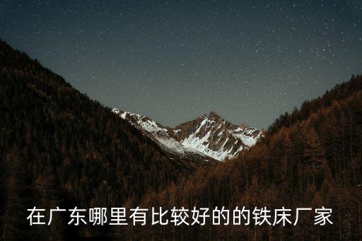 廣州鐵床廠，廣東省那家鐵床廠品質最好