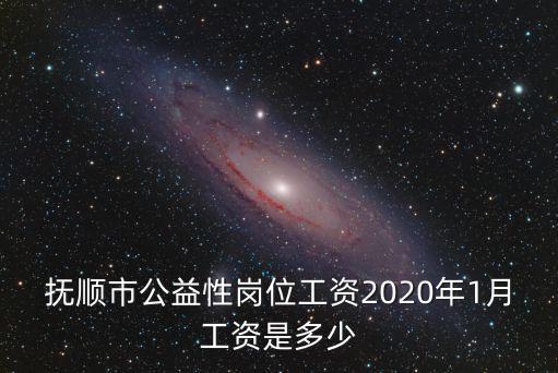 撫順市公益性崗位工資2020年1月工資是多少