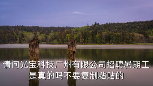 請問光寶科技廣州有限公司招聘暑期工是真的嗎不要復(fù)制粘貼的