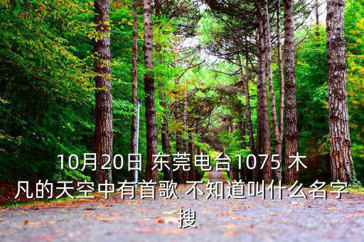 10月20日 東莞電臺1075 木凡的天空中有首歌 不知道叫什么名字  搜