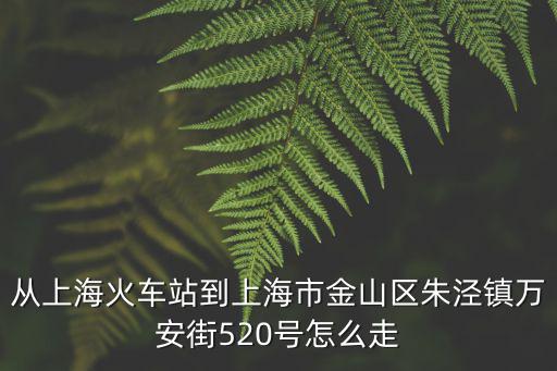 到上海市朱涇鎮，怎么去金山區朱涇鎮