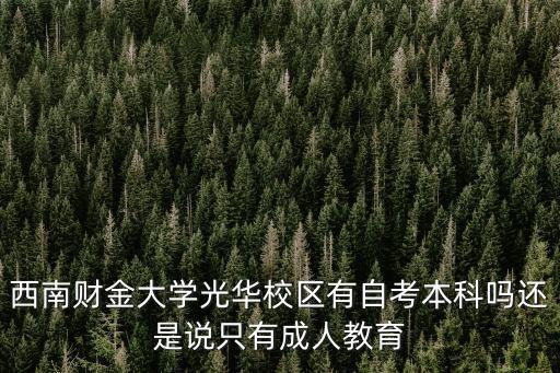西南財金大學光華校區(qū)有自考本科嗎還是說只有成人教育