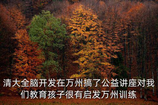 清大全腦開發(fā)在萬州搞了公益講座對我們教育孩子很有啟發(fā)萬州訓練