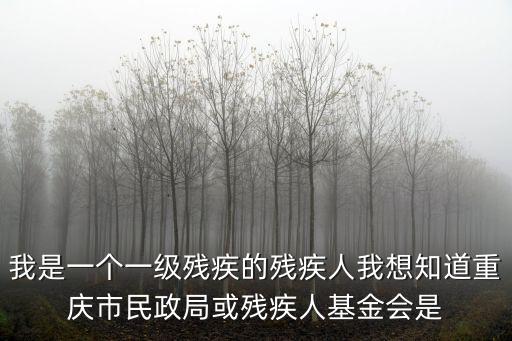 重慶市殘聯福利基金會，我是一個一級殘疾的殘疾人我想知道重慶市民政局或殘疾人基金會是